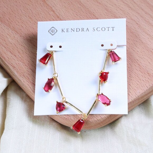 Chic Gold Necklace with Ruby Accents Luxury Jewelry Comes with Dust Bag - Picture 1 of 2